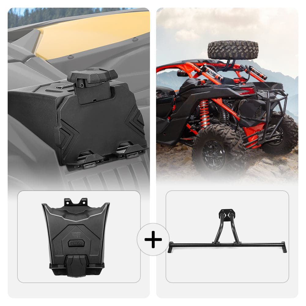 KEMIMOTO Tablet Holder & Spare Tire Carrier for Can‑Am Maverick X3