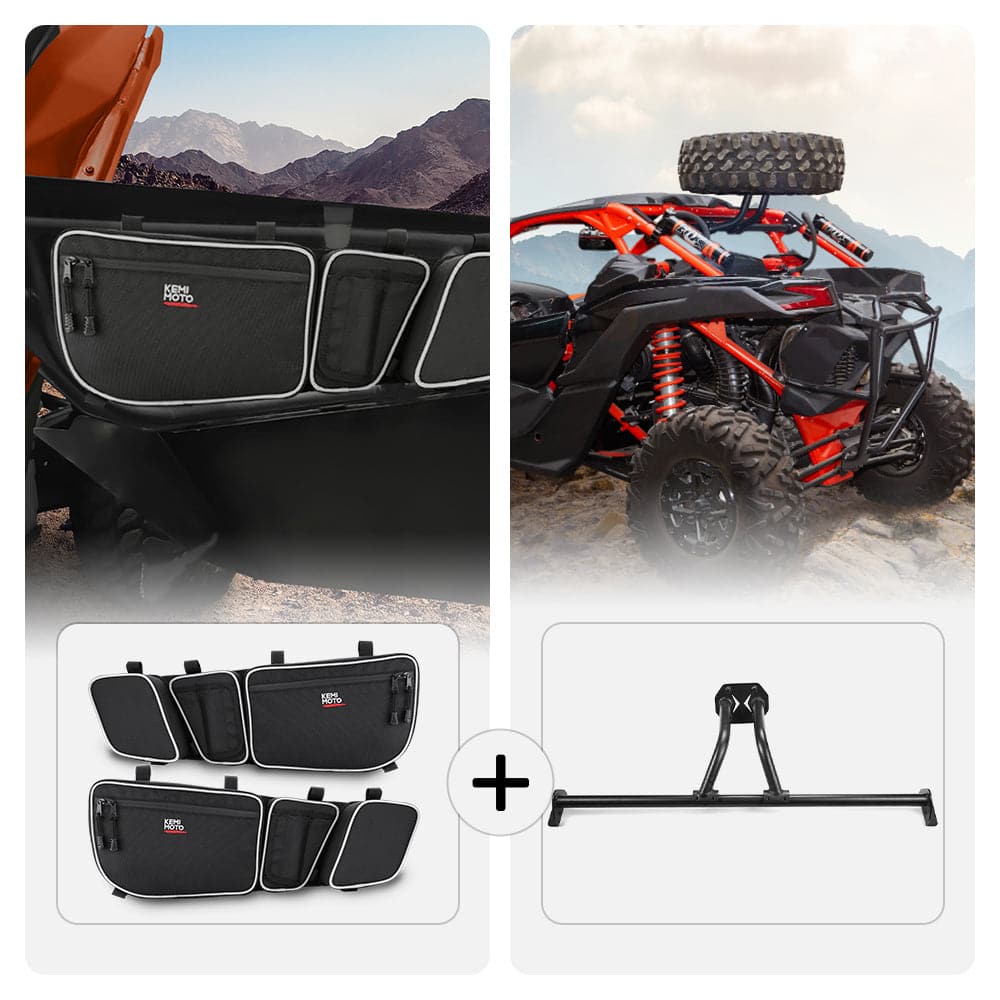 KEMIMOTO Door Storage Bags Spare Tire Mount for Maverick X3