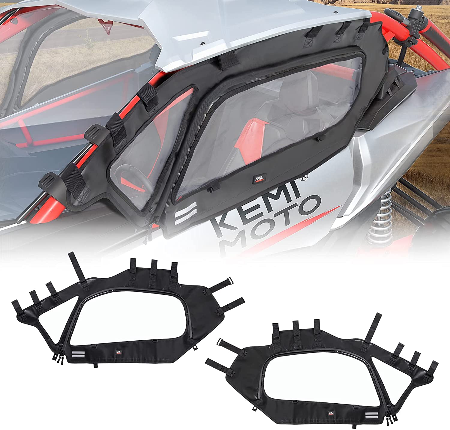 Kemimoto Maverick X3/MAX Full Windshield Set Front Rear Soft Door