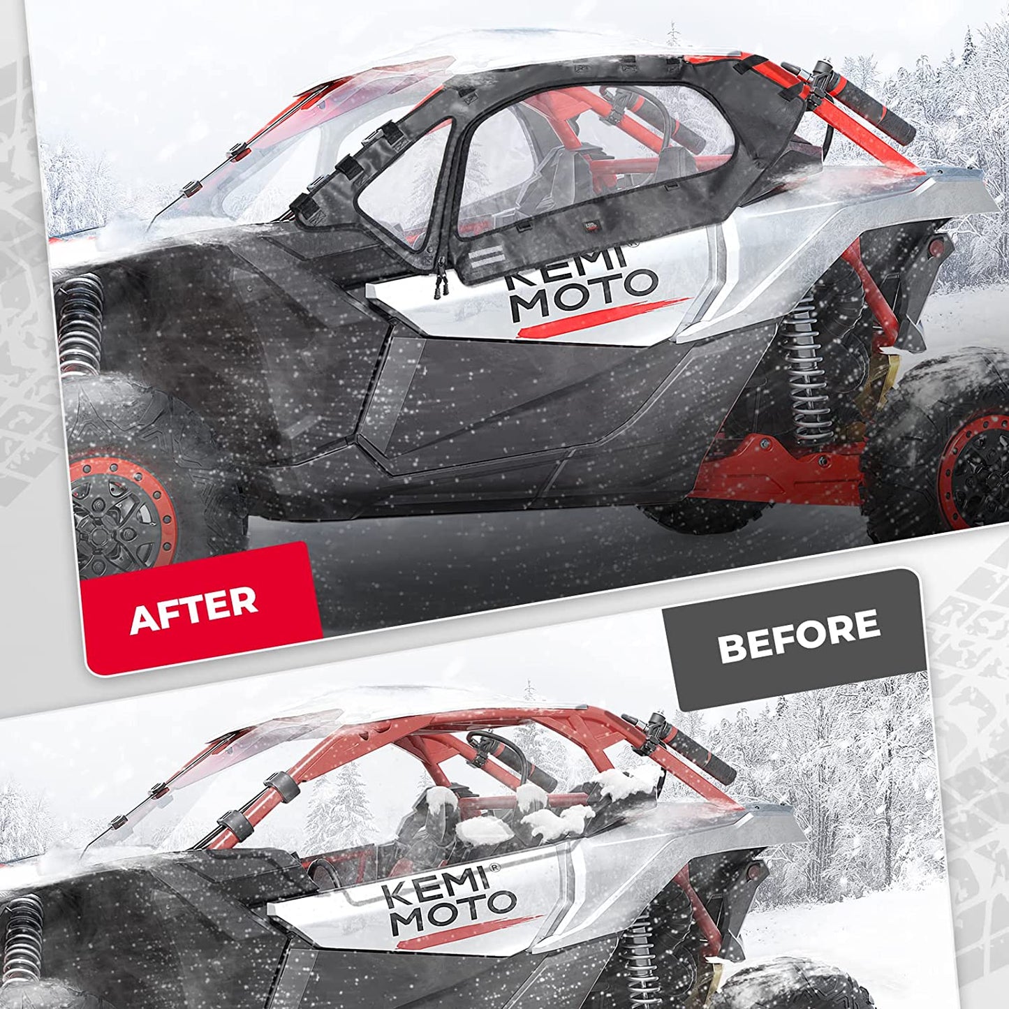 Kemimoto Maverick X3/MAX Full Windshield Set Front Rear Soft Door