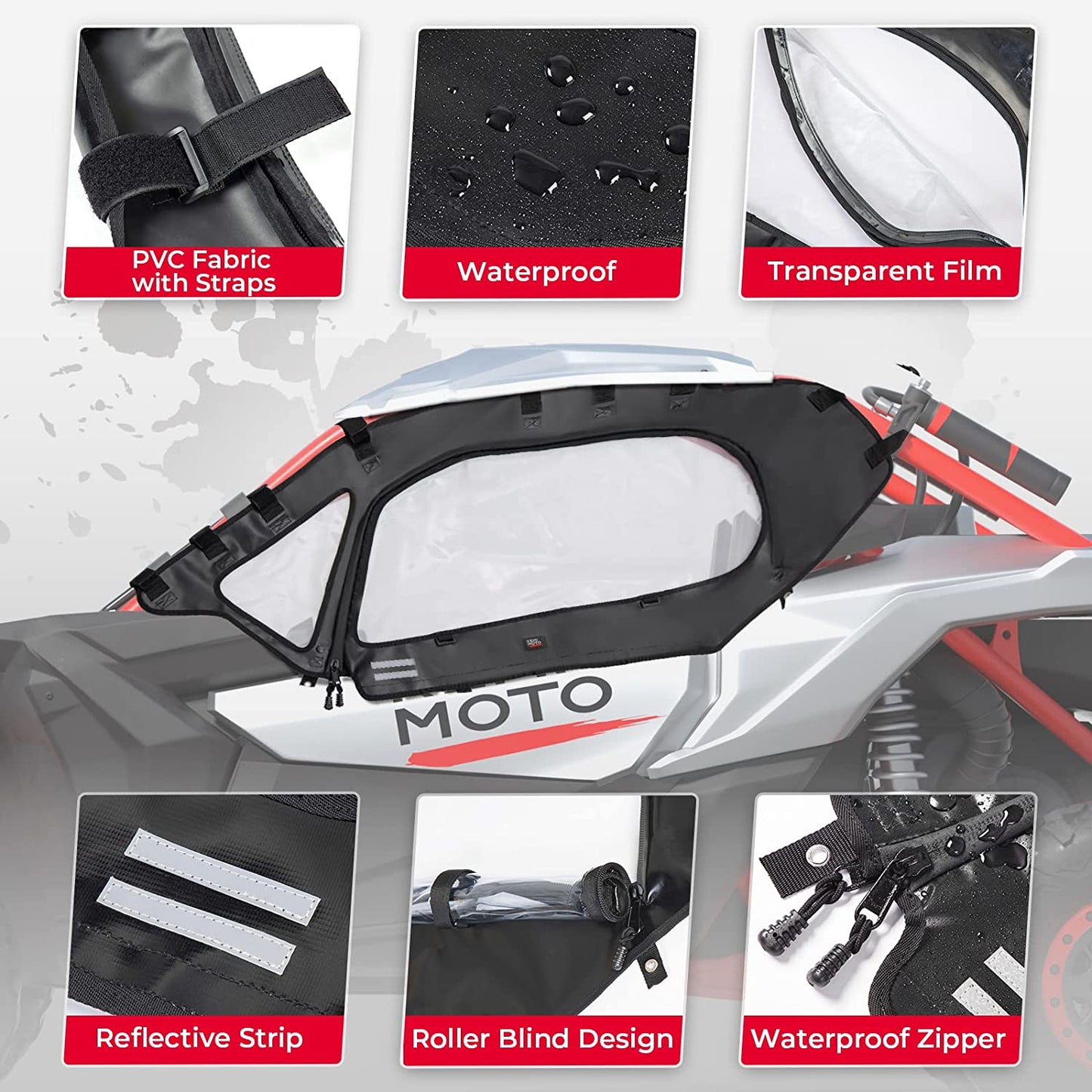 Kemimoto Maverick X3/MAX Full Windshield Set Front Rear Soft Door