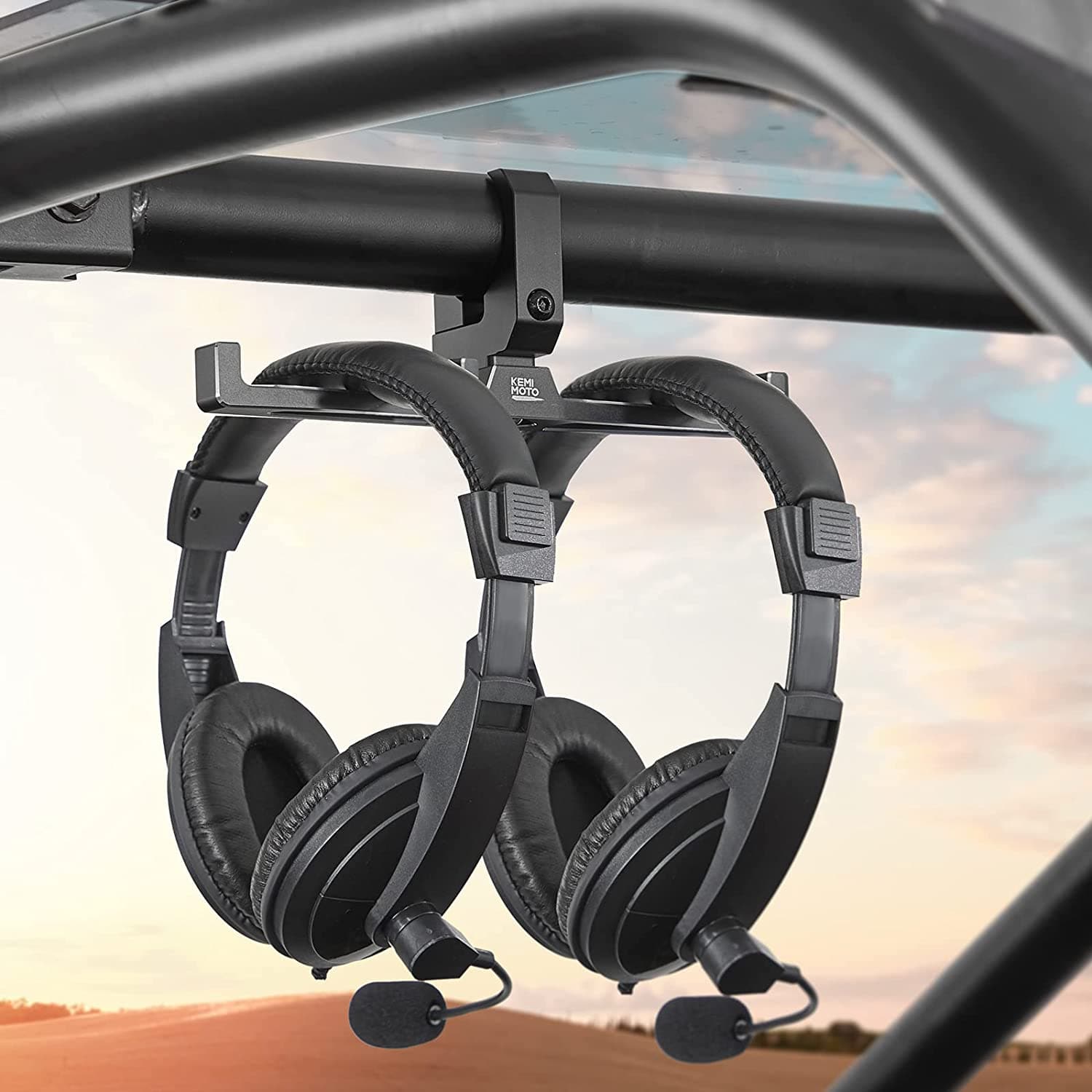 Kemimoto UTV Headset Hanger Helmet For 1.5"-2" Roll Cage