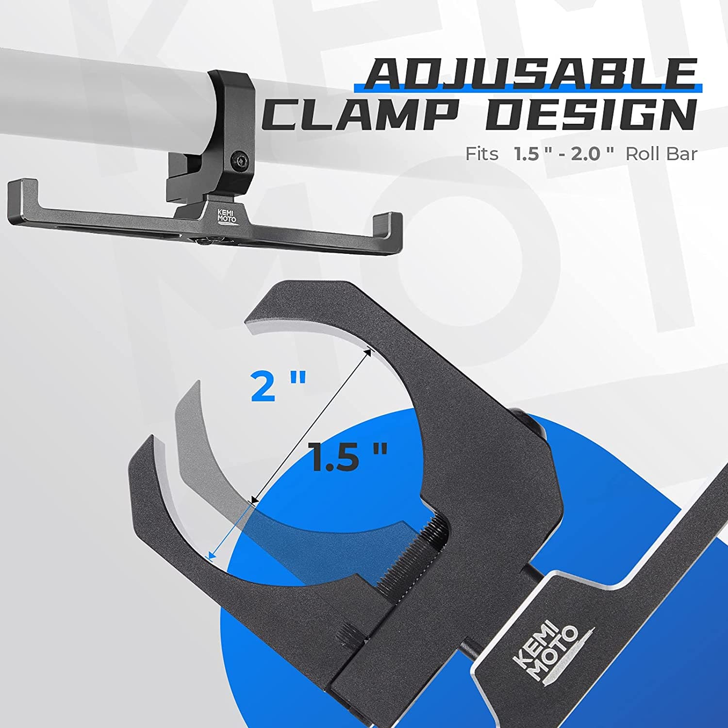 Kemimoto UTV Headset Hanger Helmet For 1.5"-2" Roll Cage