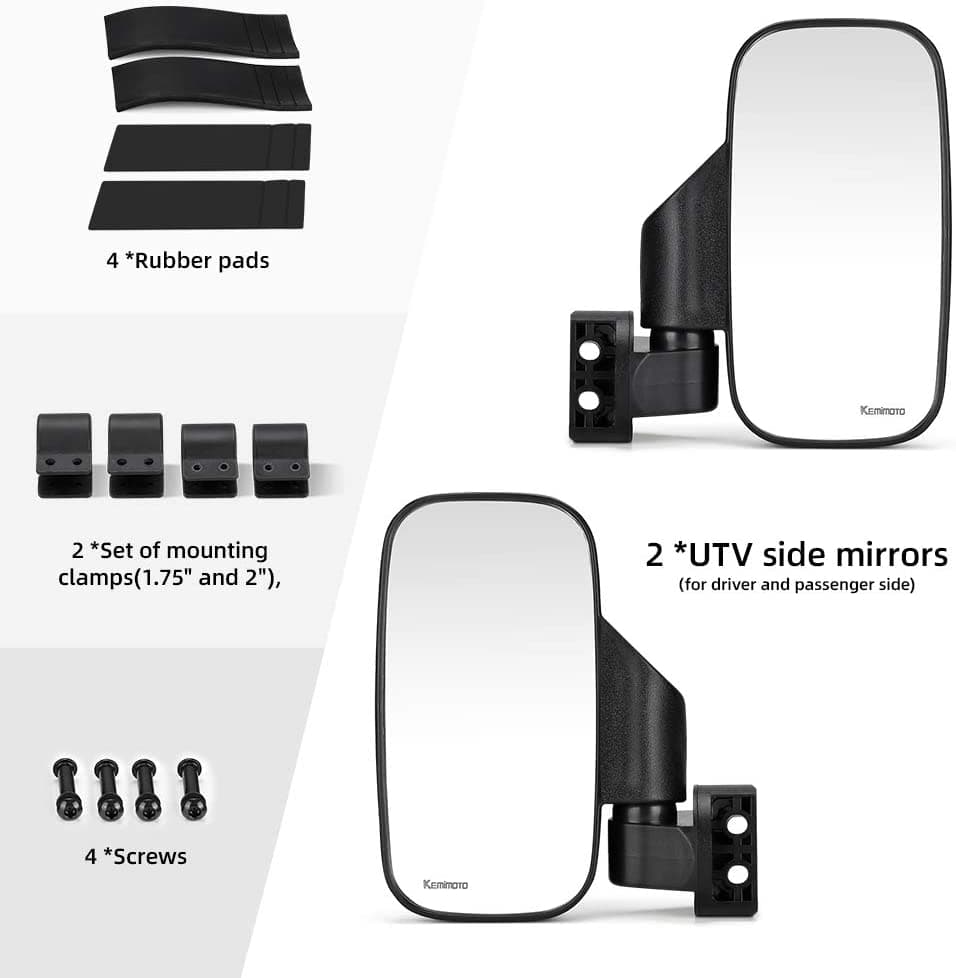 Kemimoto Convex Design Side Mirrors Set for Can‑Am Commander