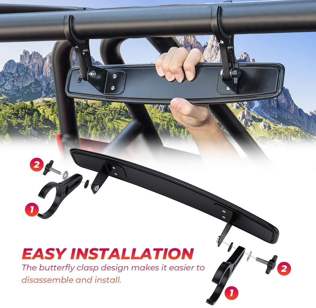 Kemimoto Convex Design Side Mirrors Set for Can‑Am Commander