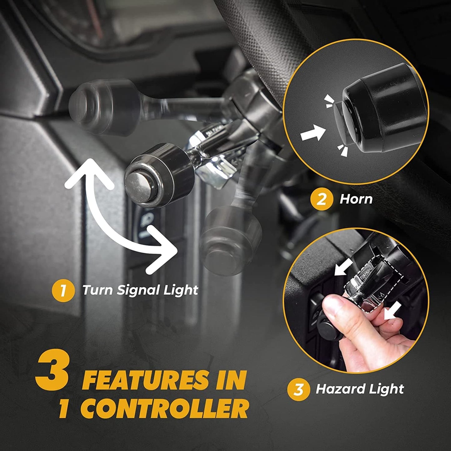 Kemimoto Universal UTV Turn Signal Kit & 105D Horn
