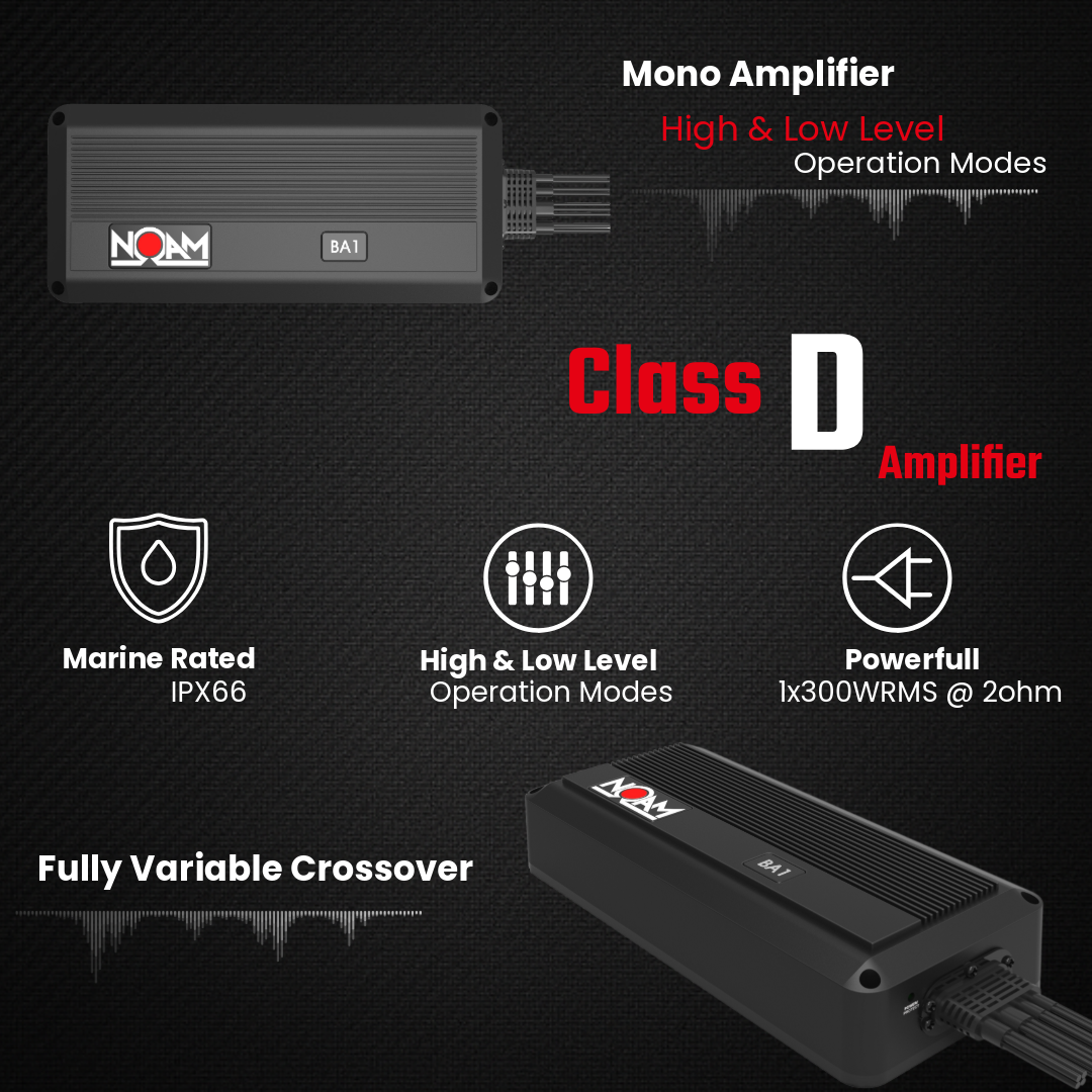 NOAM Audio NSUB.3 & BA1 Mono Amp UTV Mount
