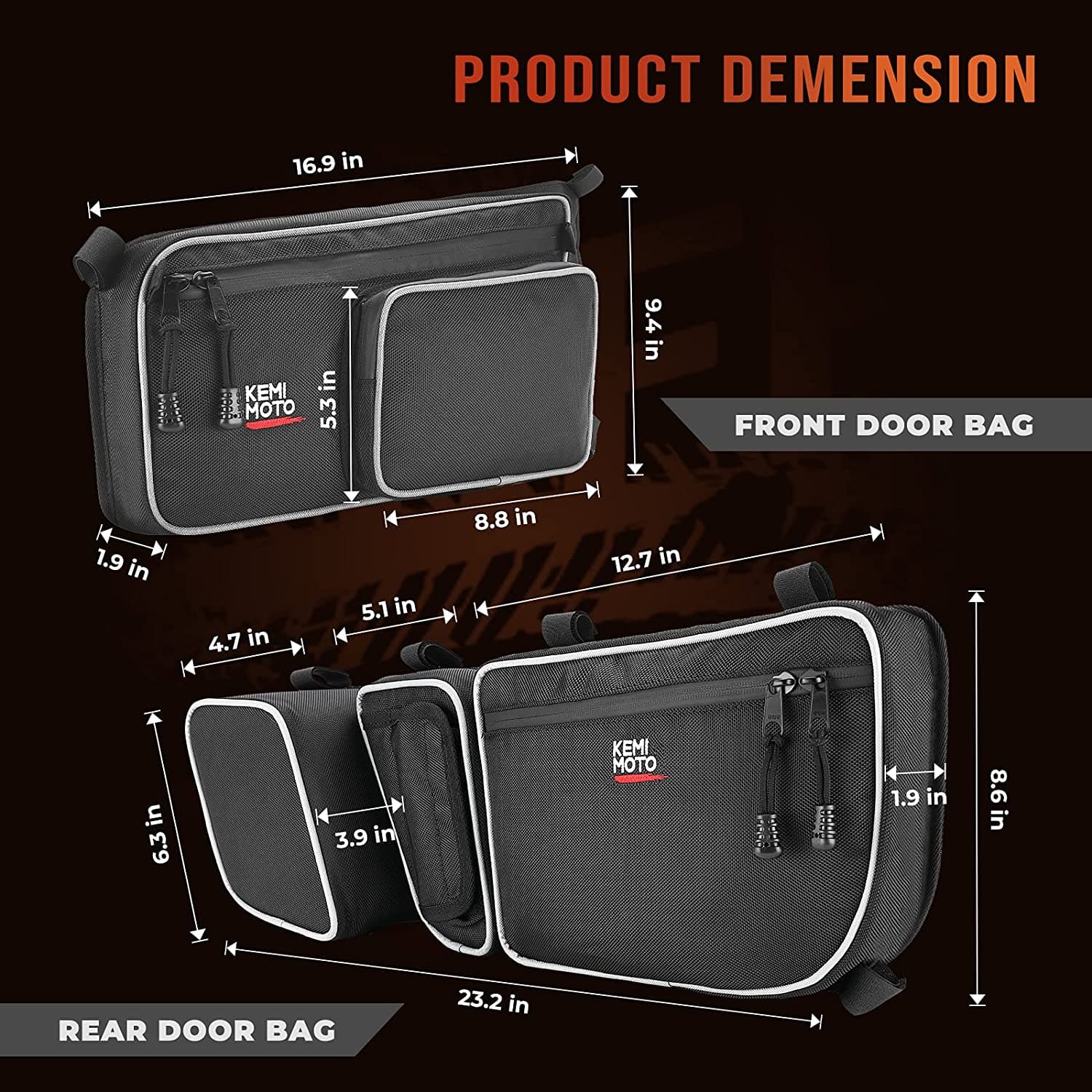 Kemimoto Door Bags for Can‑Am Maverick X3 Max