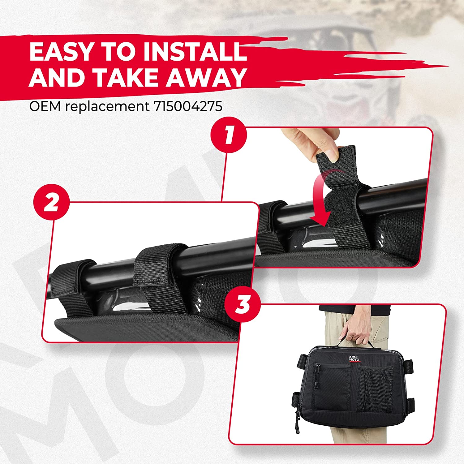 Kemimoto Front Roof Storage Bags 1680D Nylon