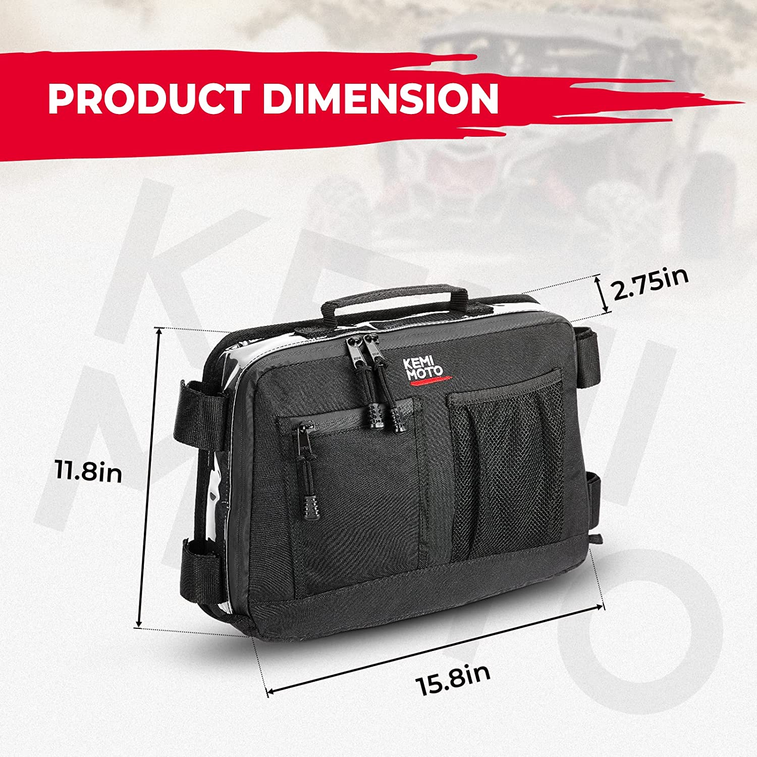 Kemimoto Front Roof Storage Bags 1680D Nylon