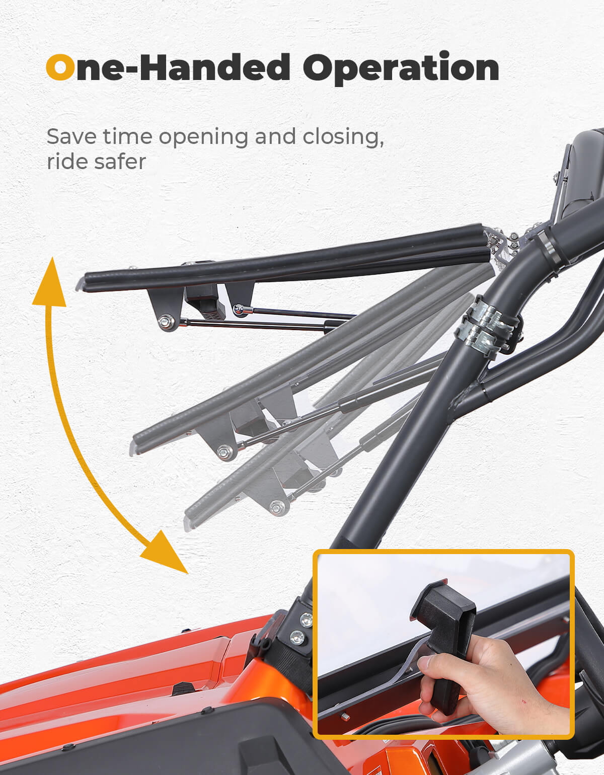Kemimoto Flip Windshield for CFMOTO ZFORCE 500/800/1000 UTV