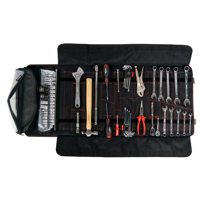 Boxo Tools 66-Piece UTV Tool Roll with Chrome Adjustable Wrench