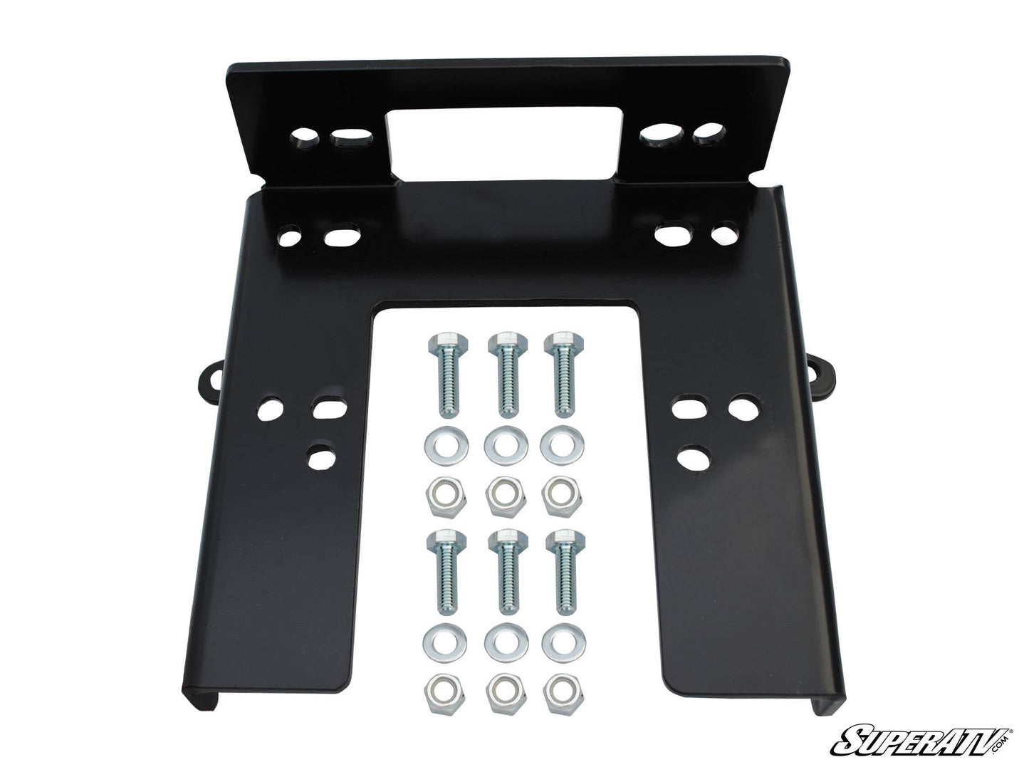 SuperATV Winch Mounting Plate Powder‑Coated Steel for Can‑Am Commander