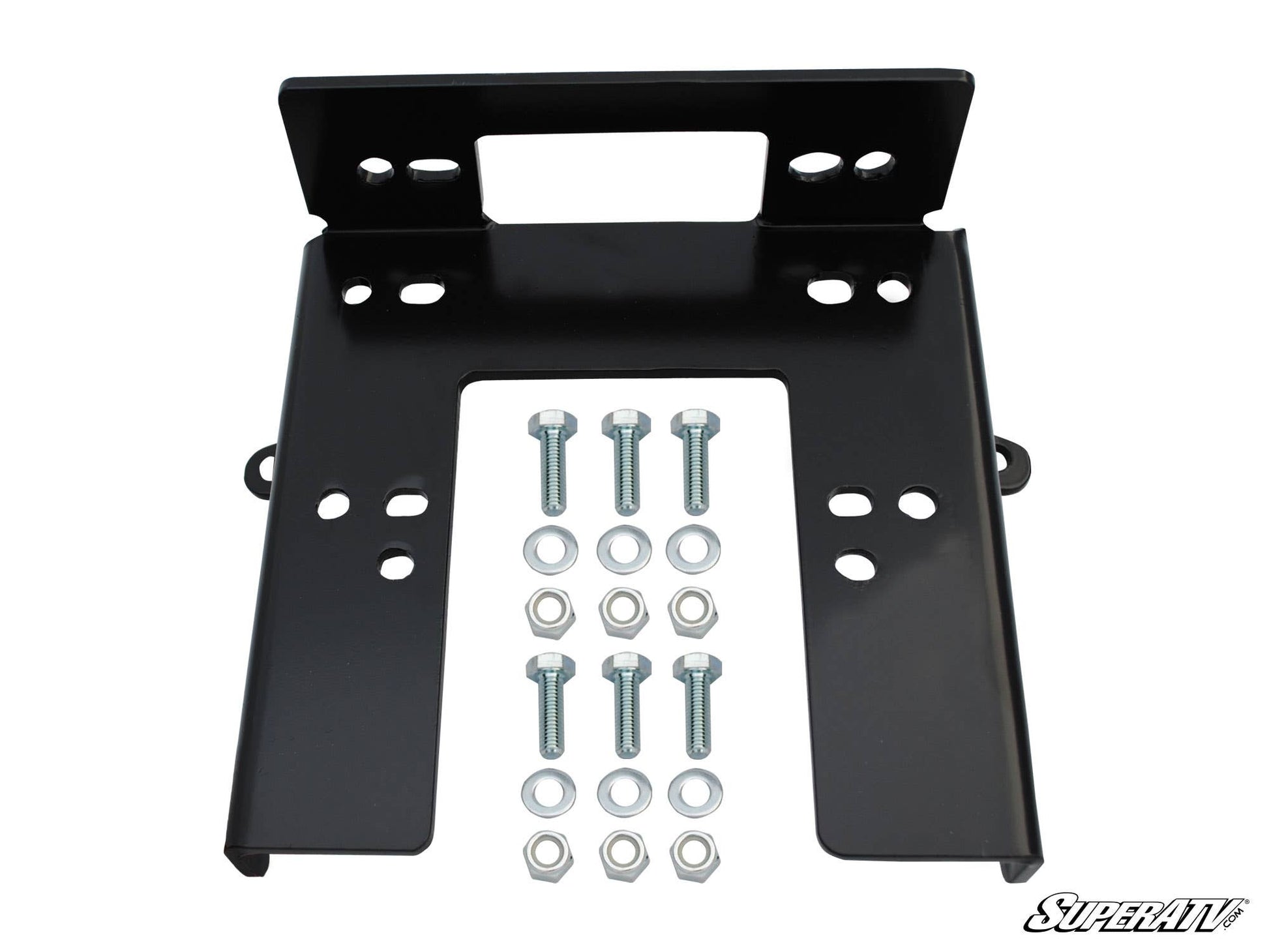SuperATV Winch Mounting Plate Powder‑Coated Steel for Can‑Am Commander