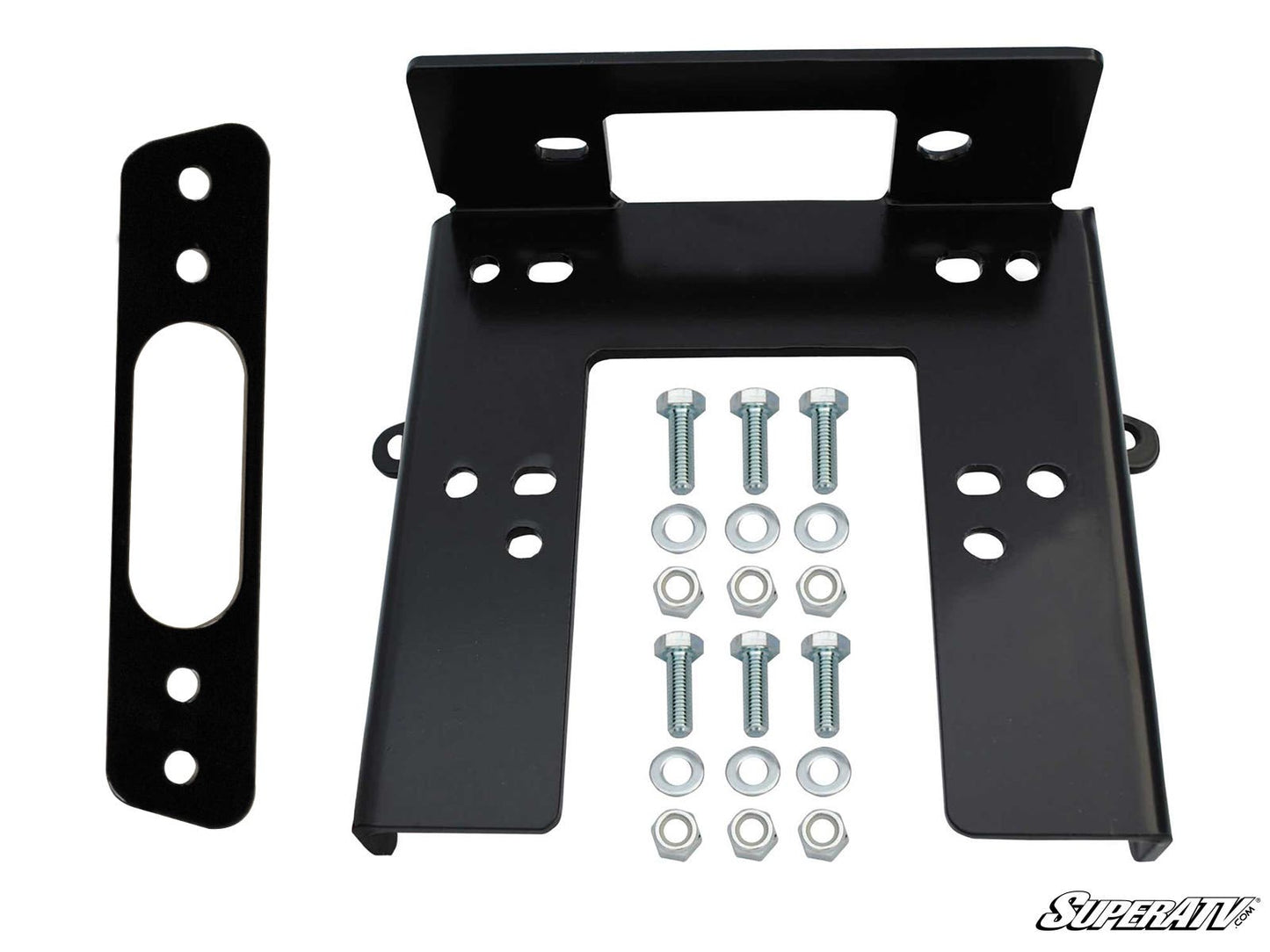SuperATV Winch Mounting Plate Powder‑Coated Steel for Can‑Am Commander