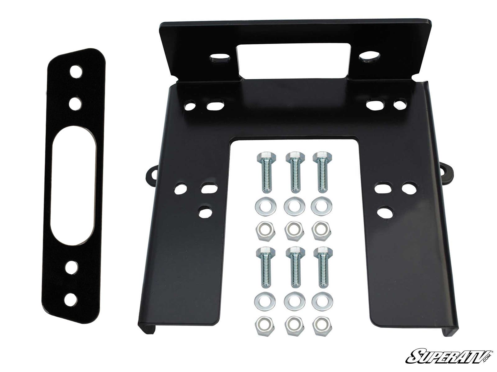 SuperATV Winch Mounting Plate Powder‑Coated Steel for Can‑Am Commander