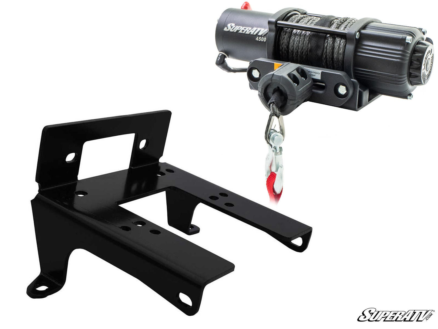 SuperATV Winch Mounting Plate Powder‑Coated Steel for Can‑Am Commander