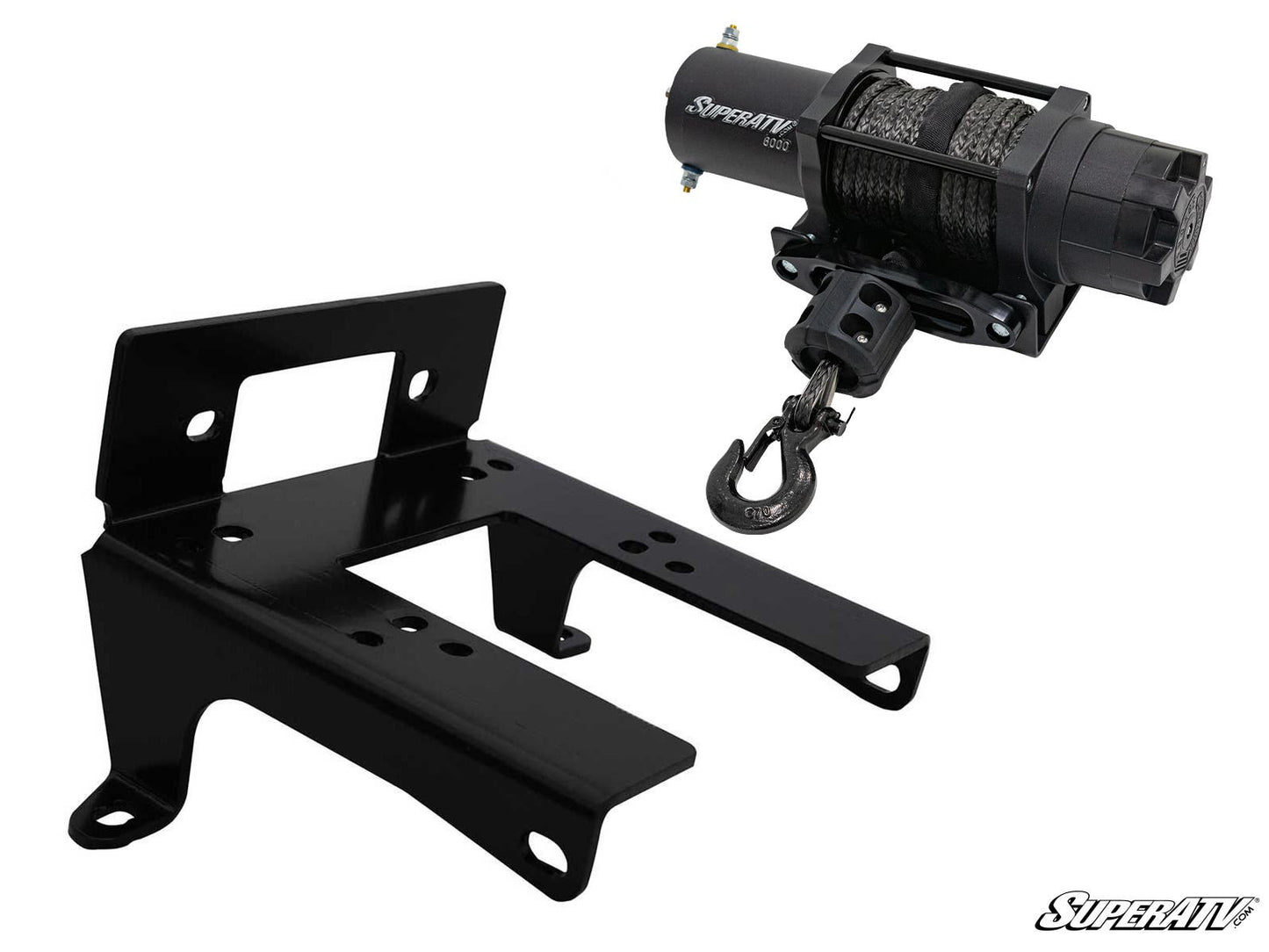 SuperATV Winch Mounting Plate Powder‑Coated Steel for Can‑Am Commander
