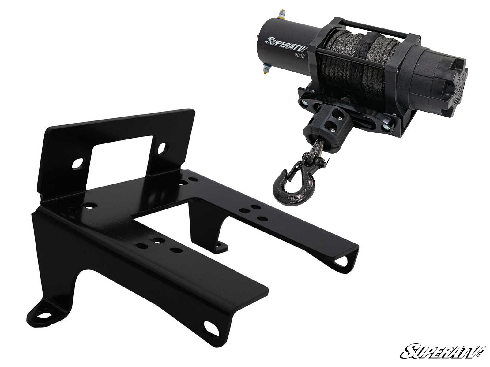 SuperATV Winch Mounting Plate Powder‑Coated Steel for Can‑Am Commander