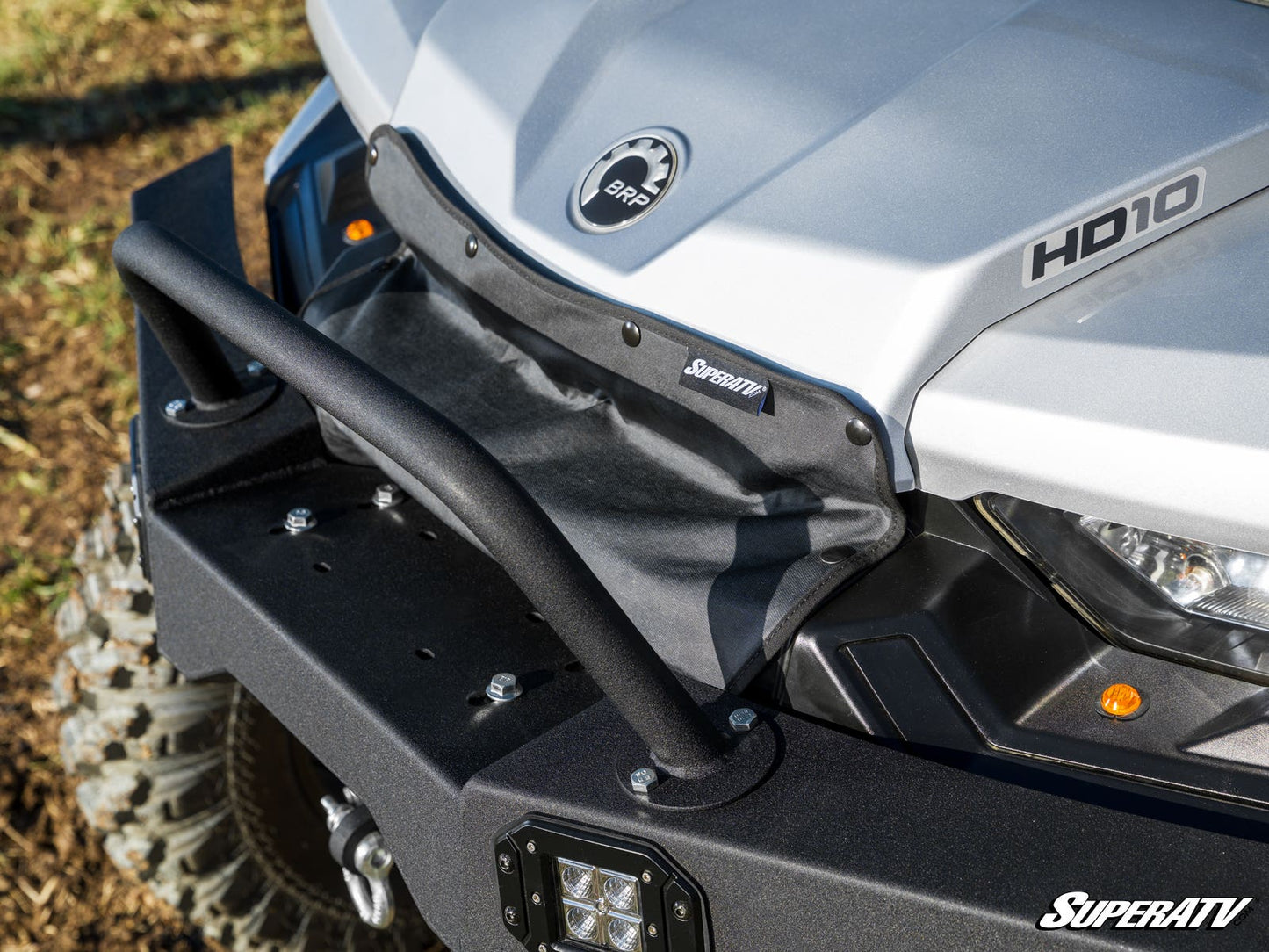 SuperATV Can‑Am Defender Grille Cover PVC‑Backed Polyester Winter Warmth