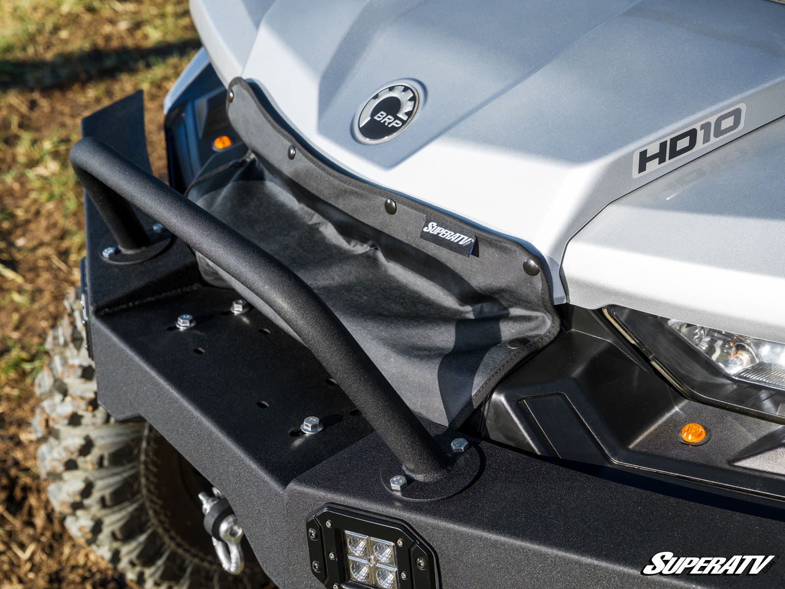 SuperATV Can‑Am Defender Grille Cover PVC‑Backed Polyester Winter Warmth