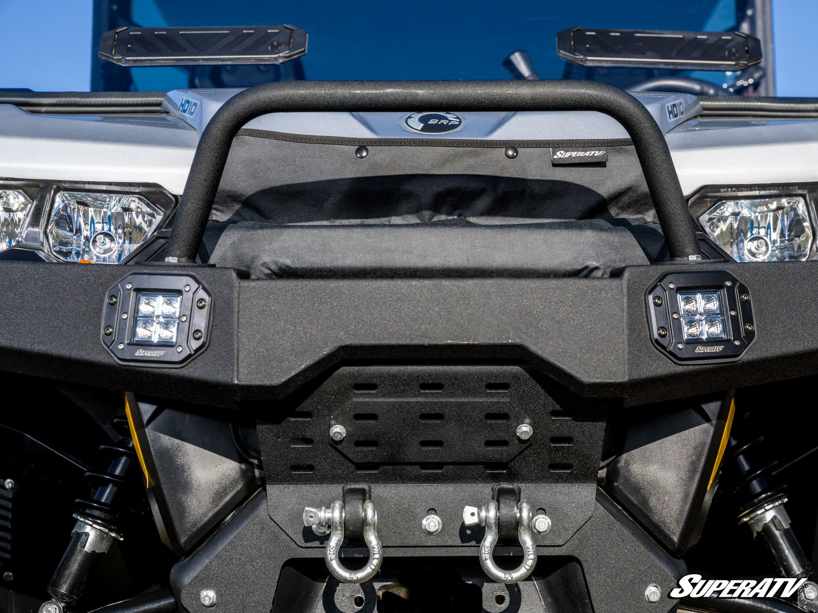 SuperATV Can‑Am Defender Grille Cover PVC‑Backed Polyester Winter Warmth