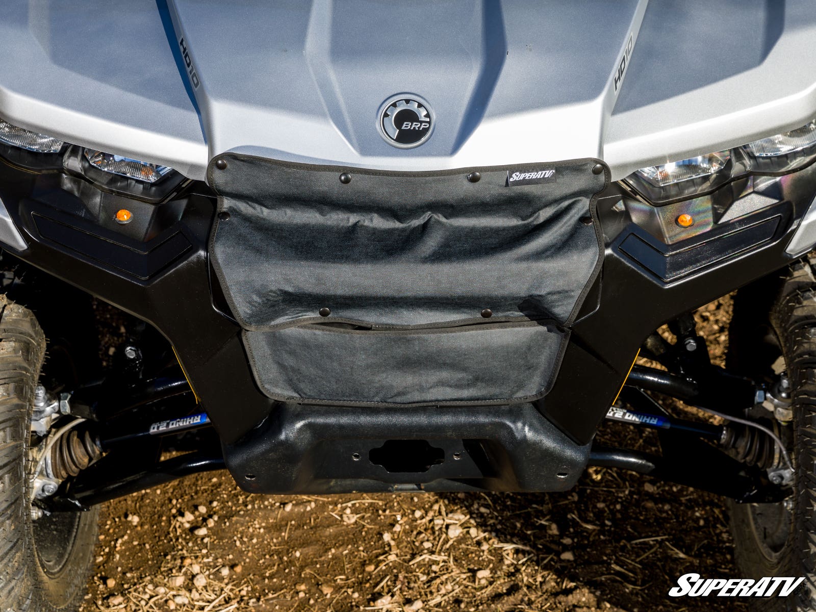 SuperATV Can‑Am Defender Grille Cover PVC‑Backed Polyester Winter Warmth