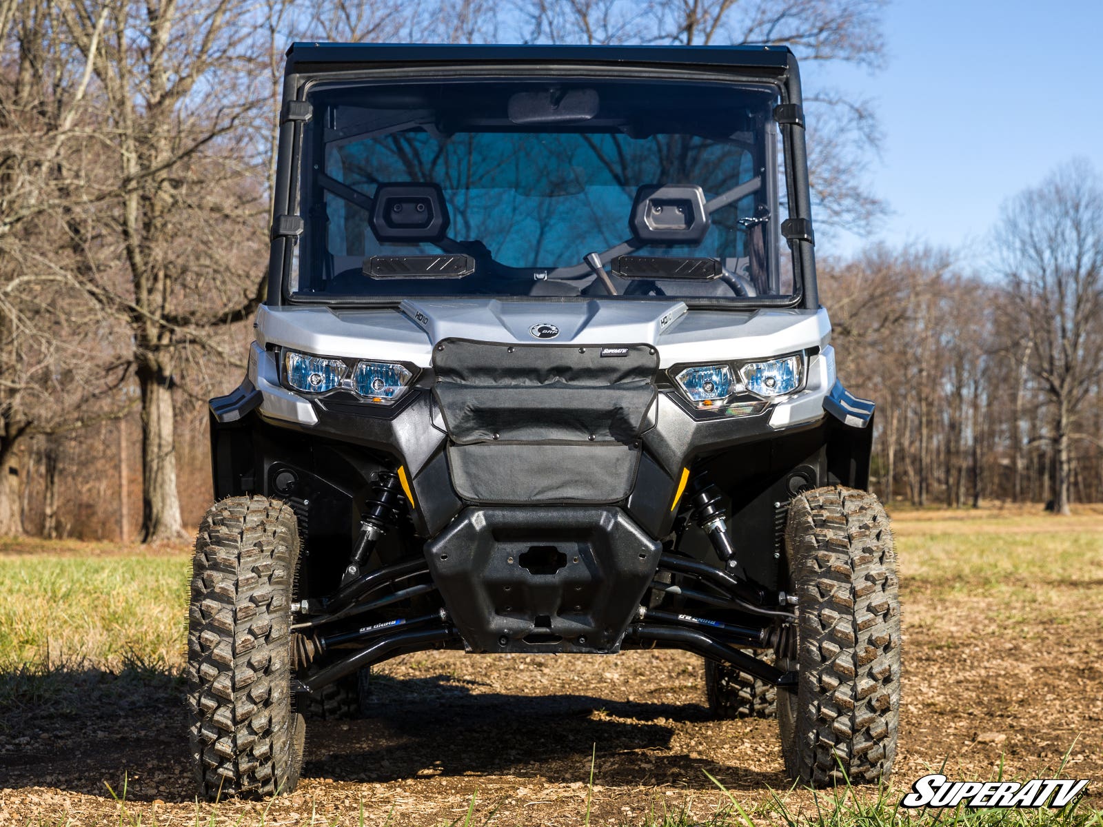 SuperATV Can‑Am Defender Grille Cover PVC‑Backed Polyester Winter Warmth