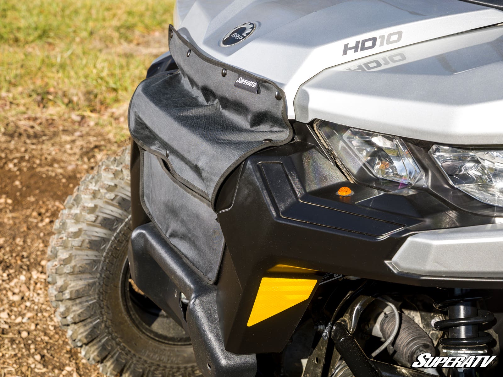 SuperATV Can‑Am Defender Grille Cover PVC‑Backed Polyester Winter Warmth
