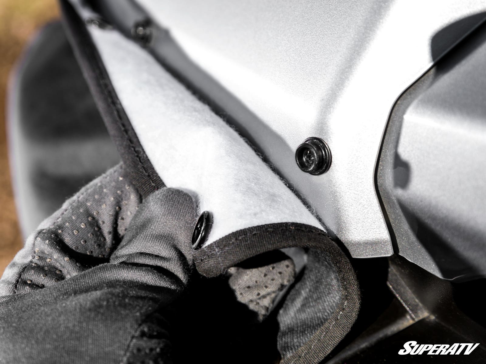 SuperATV Can‑Am Defender Grille Cover PVC‑Backed Polyester Winter Warmth