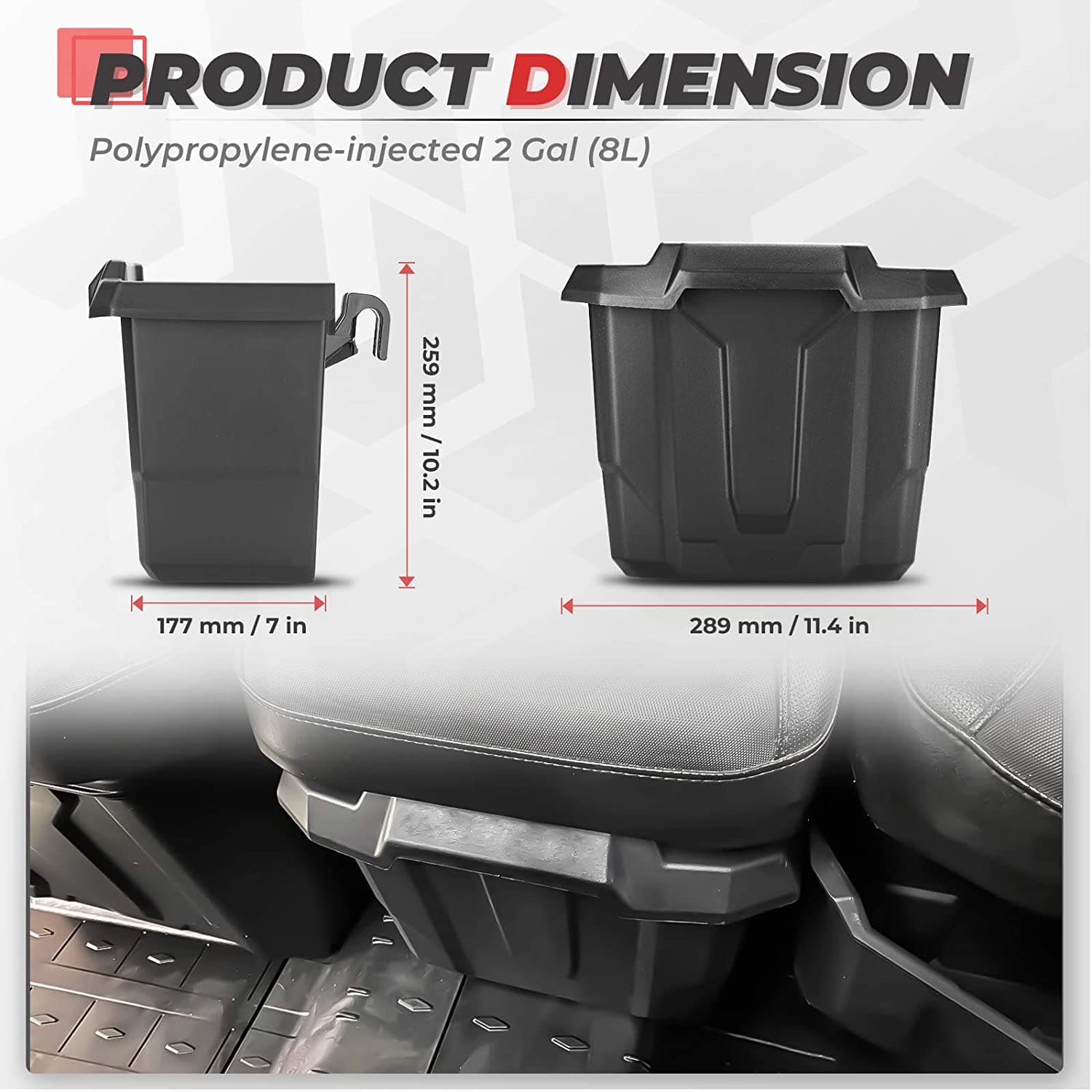Kemimoto Underseat Storage Bin 2 Gal for Can-Am Defender