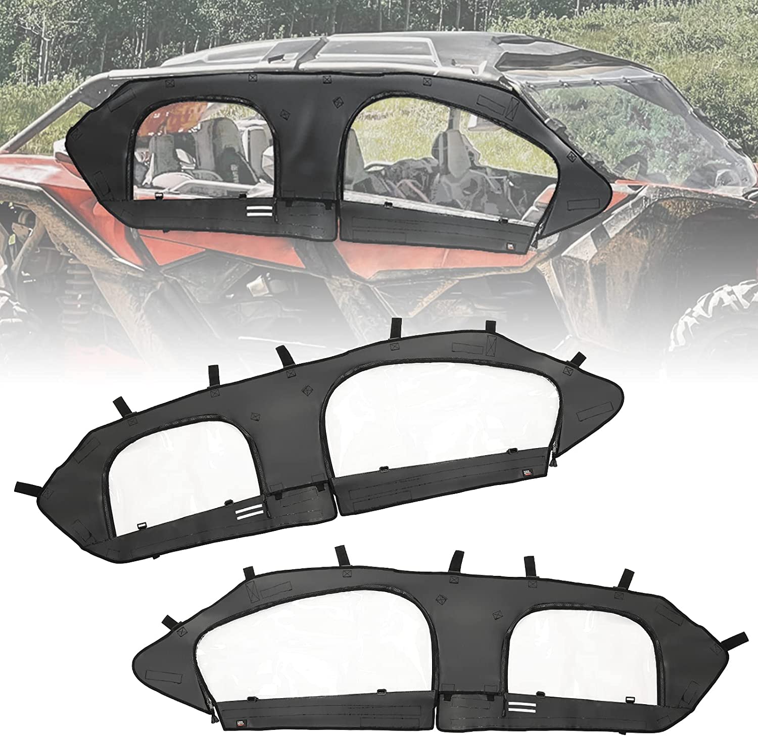 Kemimoto Maverick X3/MAX Full Windshield Set Front Rear Soft Door