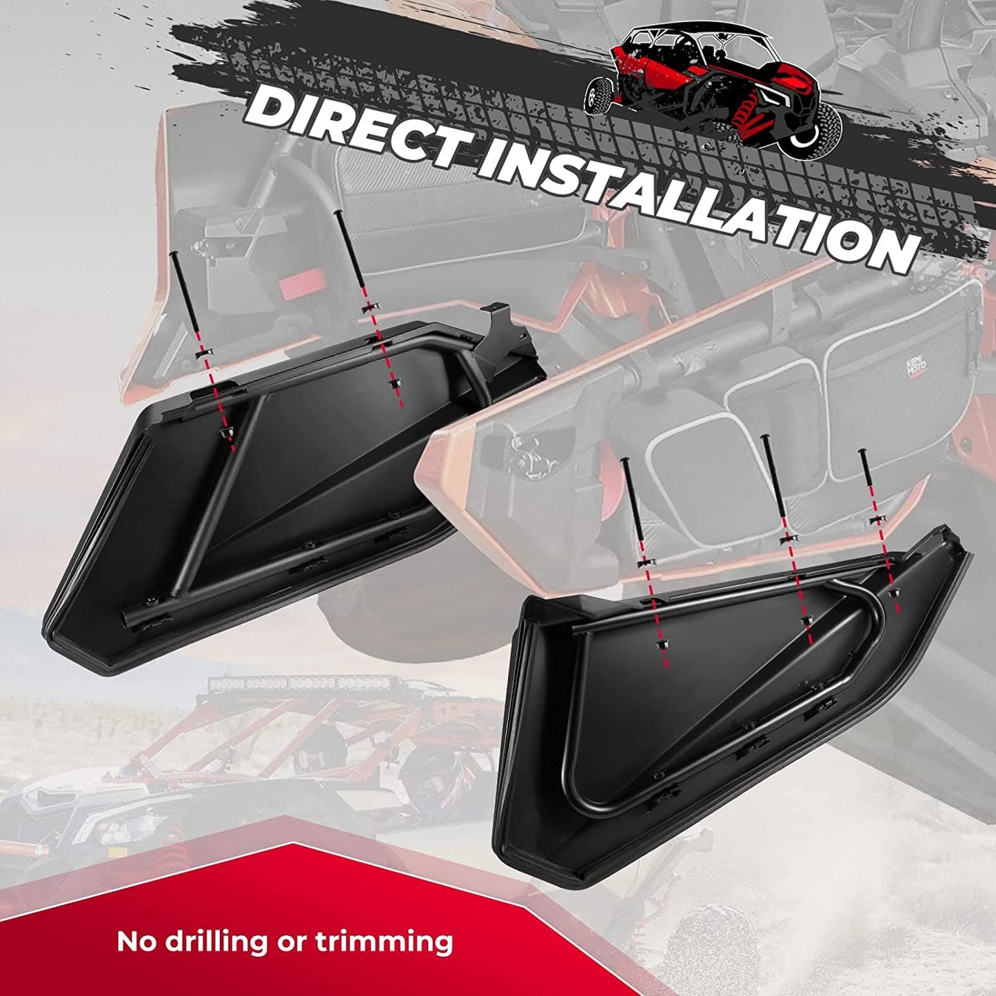 Kemimoto Soft Enclosure Door Inserts for Can‑Am Maverick X3 Max