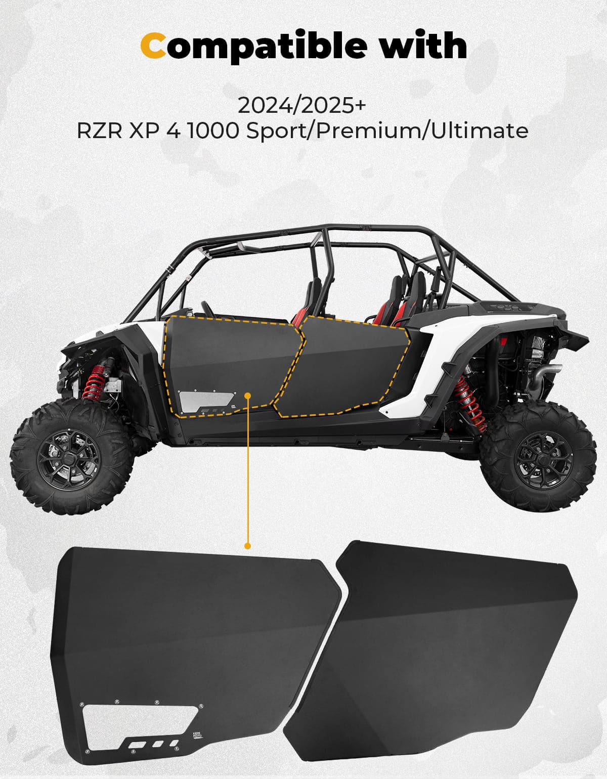 Kemimoto Aluminum Half Door With PC Window 4pcs
