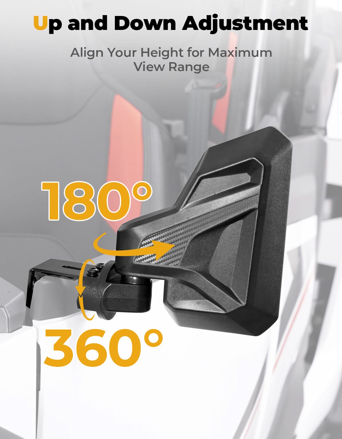 Kemimoto 2-Segment Convex Door Mirrors Polaris RZR XP 1000/4 2024-2025