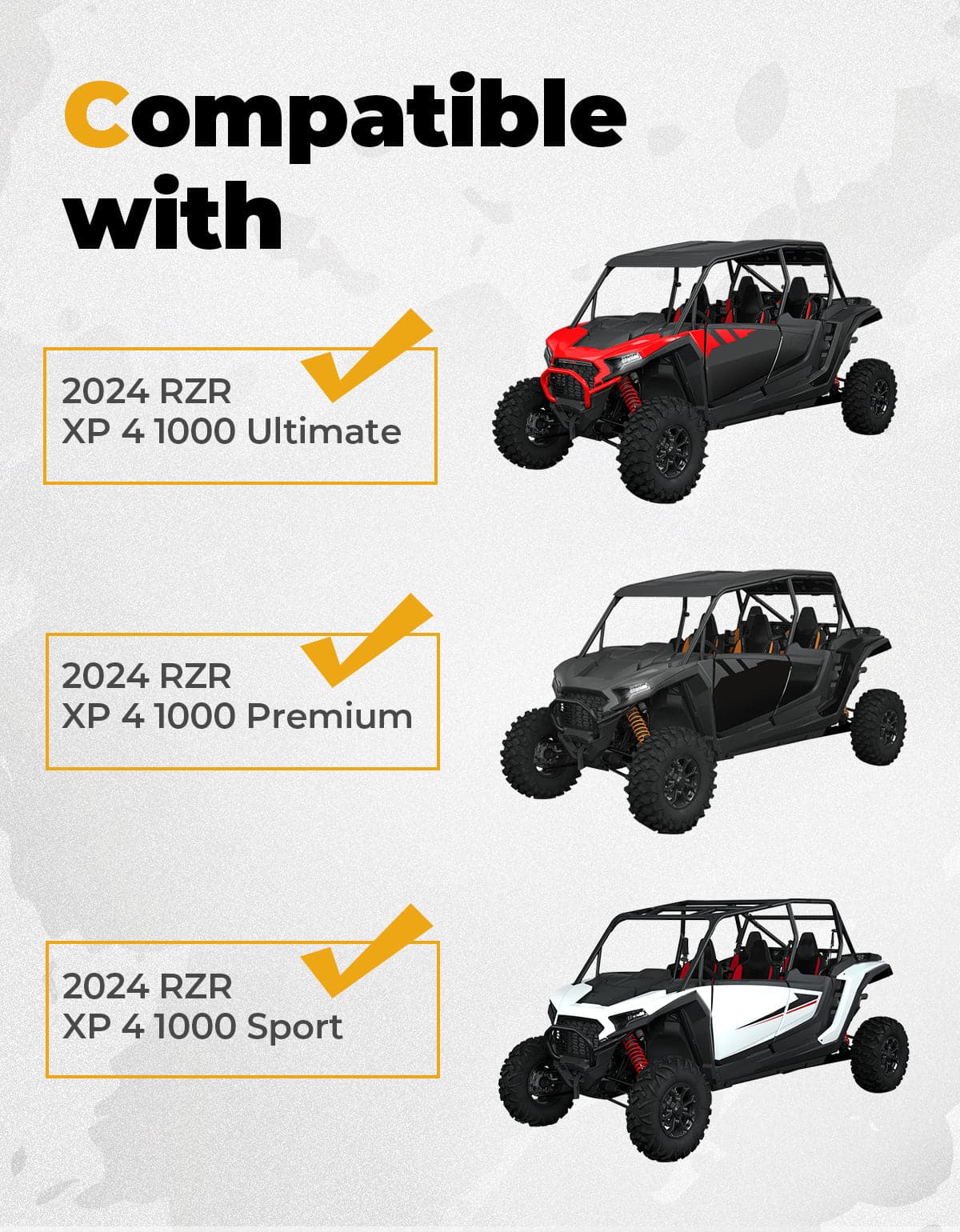 Kemimoto Aluminum Roof Polaris RZR XP 4 1000 2024‑2025 Black