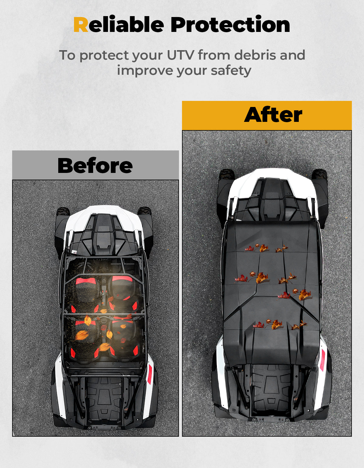 Kemimoto 5-in-1 Plastic Roof for Polaris RZR XP4 1000 2024-2025