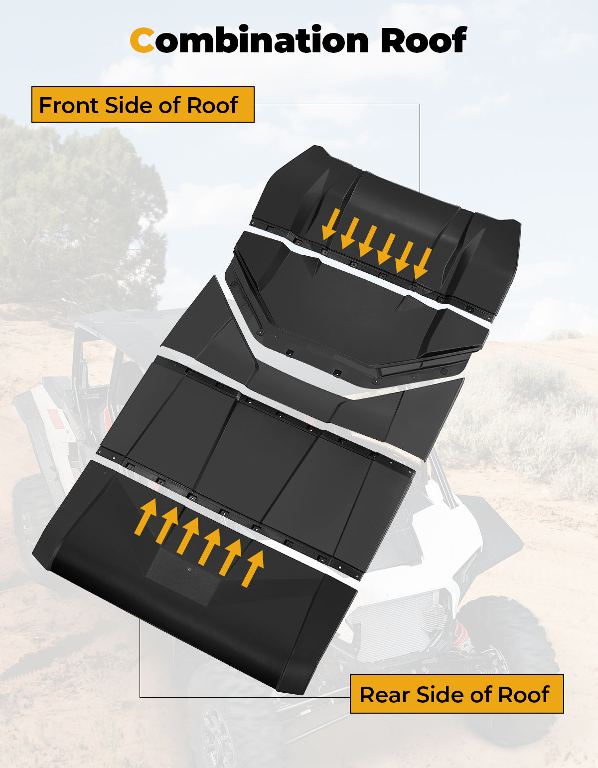 Kemimoto 5-in-1 Plastic Roof for Polaris RZR XP4 1000 2024-2025