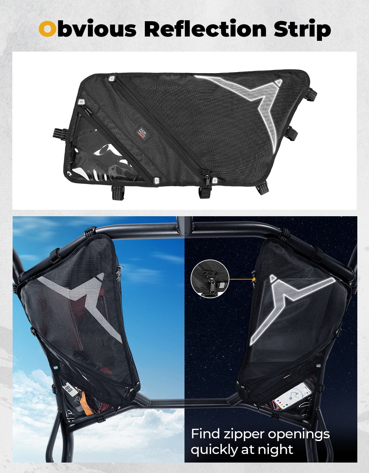 Kemimoto 1680D Waterproof Roof Bag for CFMOTO ZForce 500/800/1000