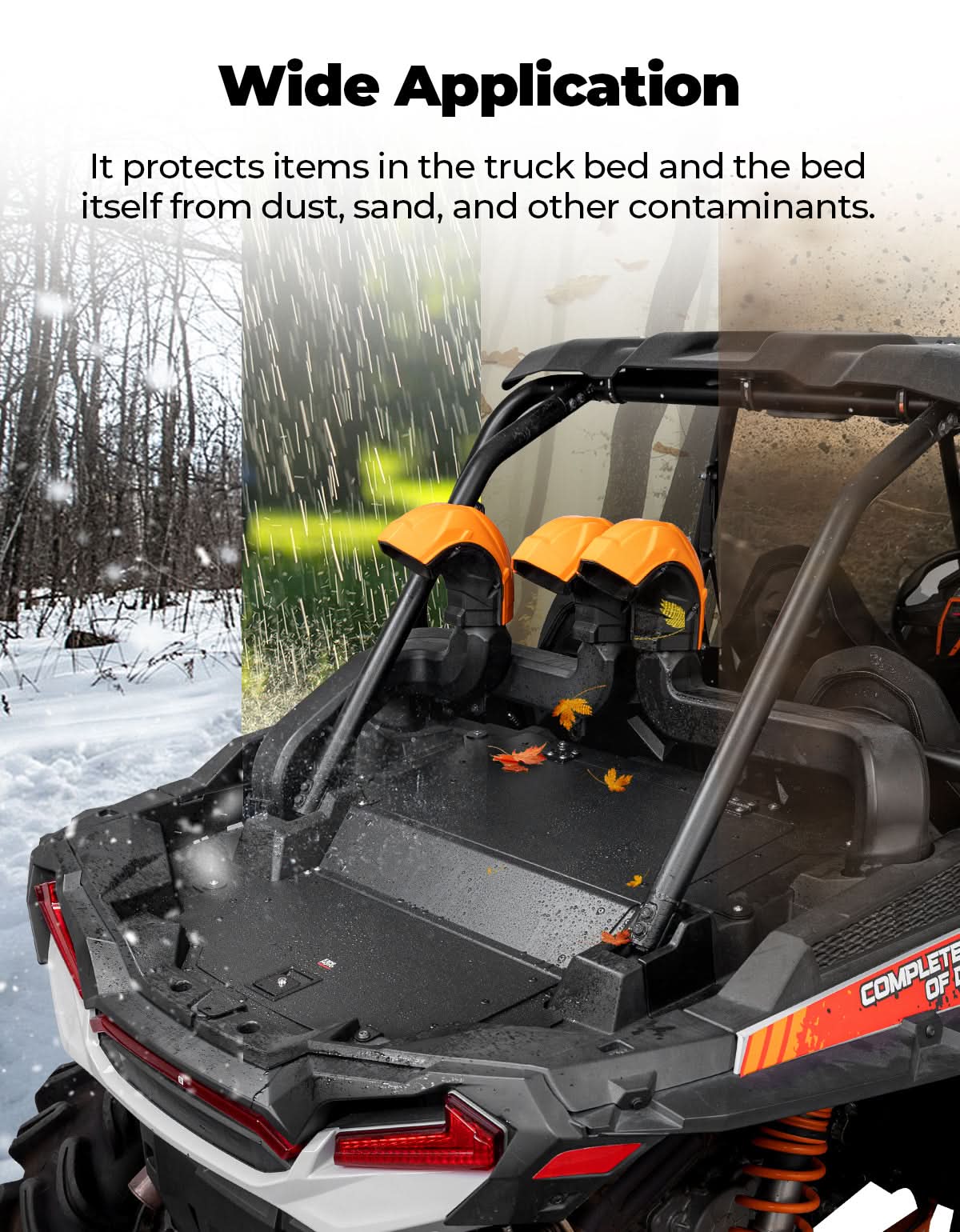 Aluminum UTV Trunk Bed Enclosure for Polaris RZR XP 1000 2014-2023