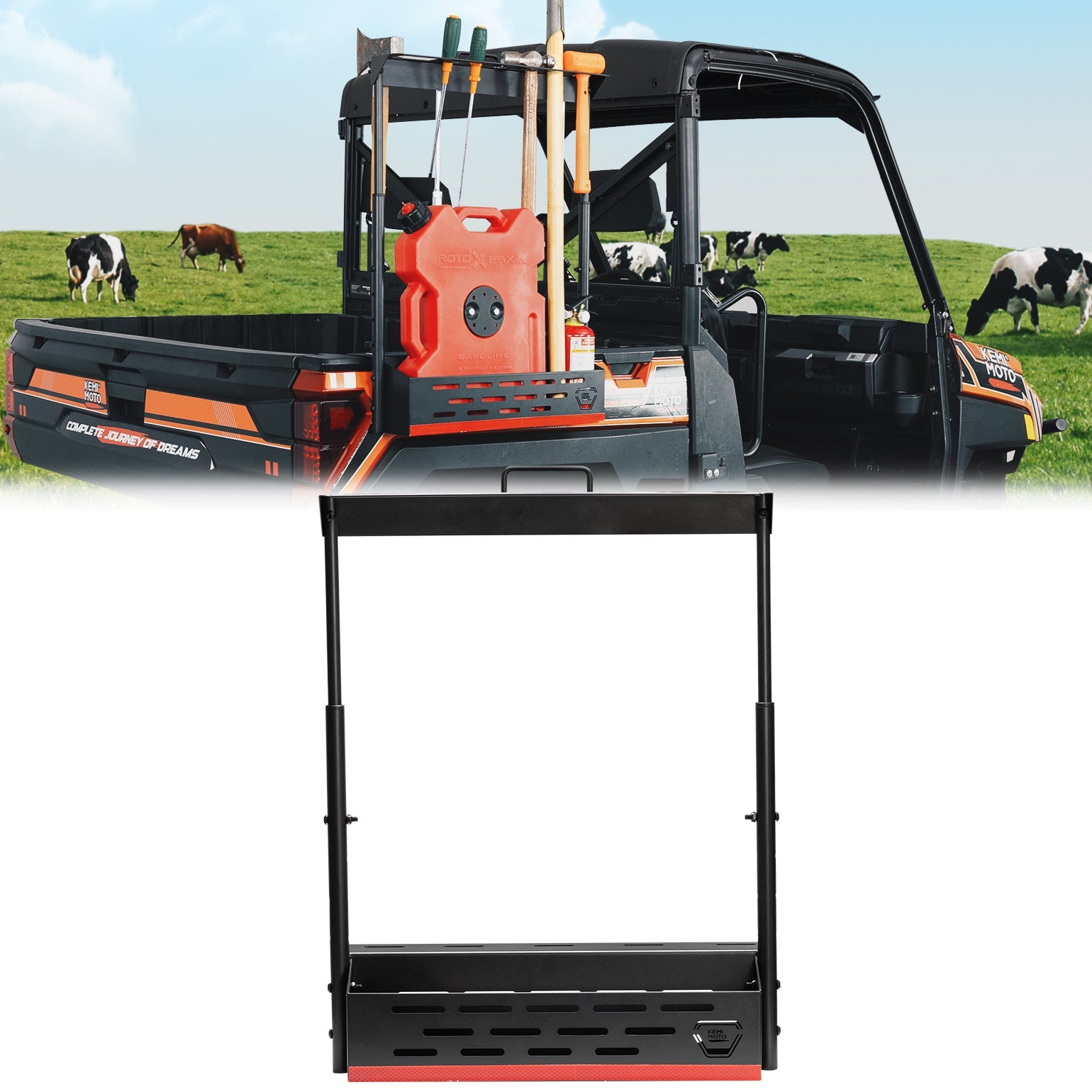 Kemimoto UTV Tool Rack for Polaris Ranger 1000/XP 1000/900 2013-2025