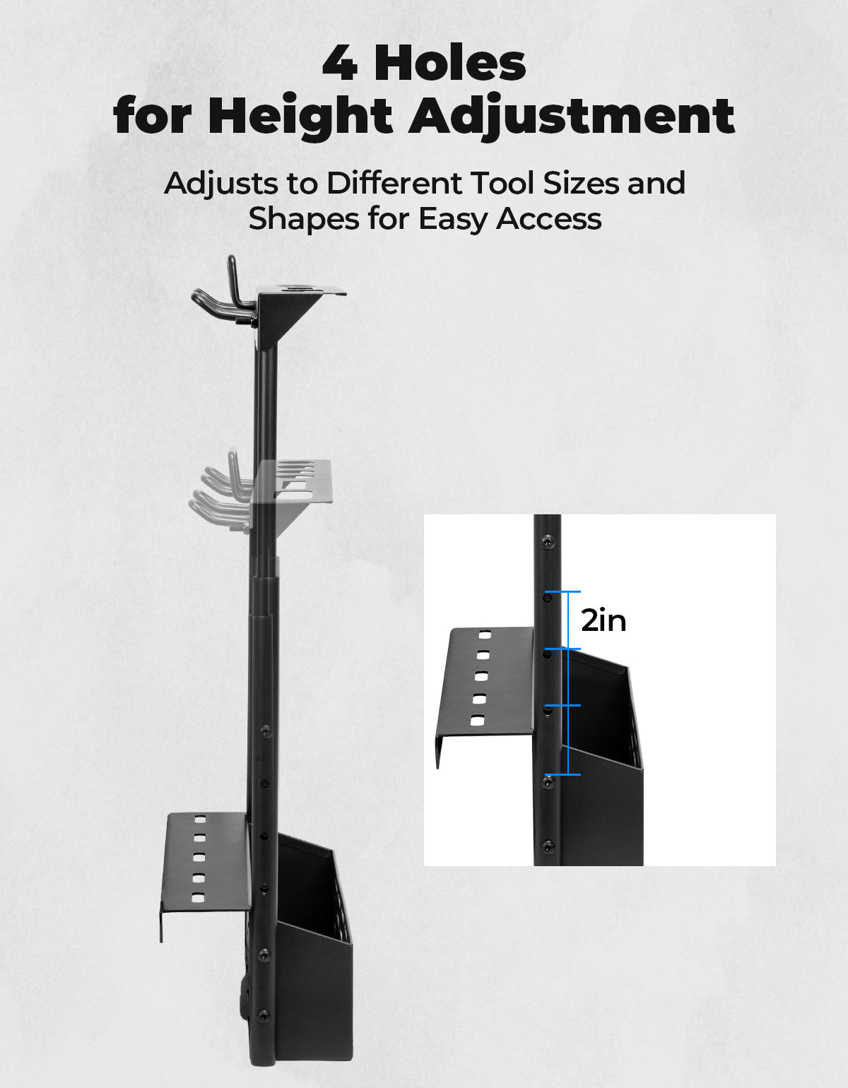 Kemimoto UTV Tool Rack for Polaris Ranger 1000/XP 1000/900 2013-2025