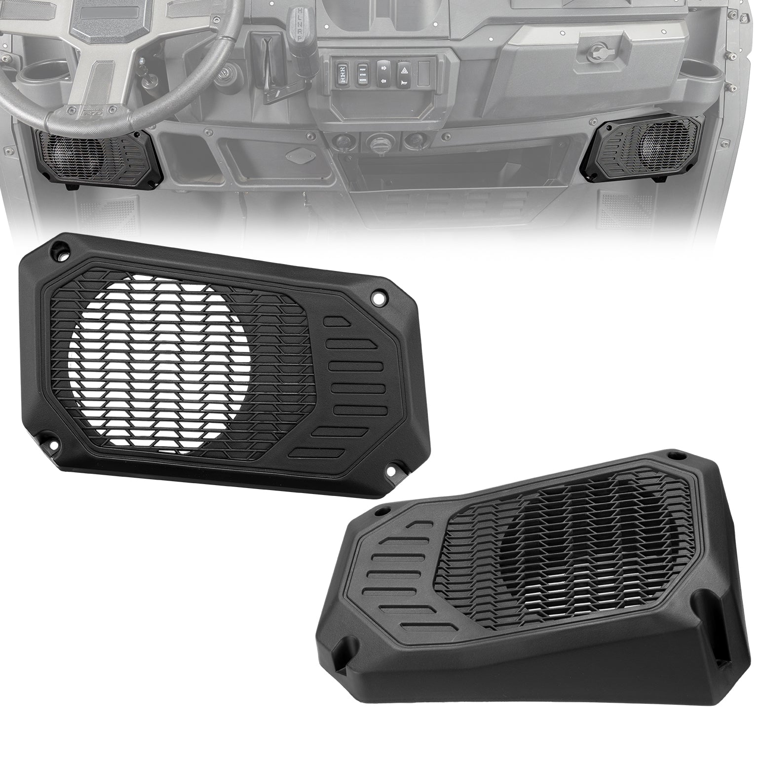 Kemimoto Under Dash Speaker Pods for Polaris Ranger XP 1000