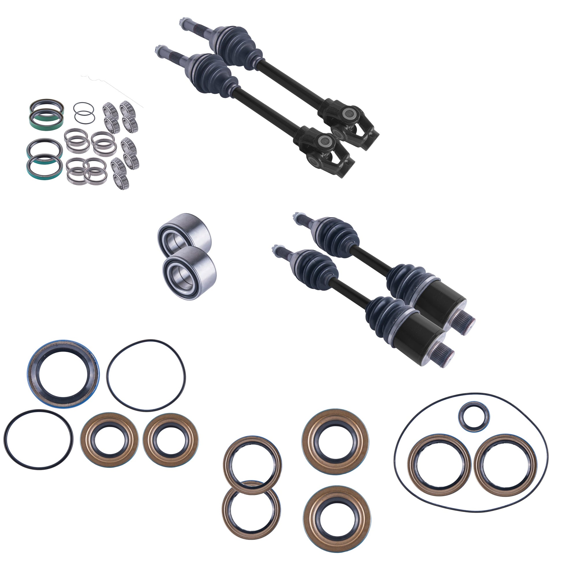 Polaris Sportsman 400 500 HO Front & Rear CV Axles Wheel Bearings Differential Seals Bundle