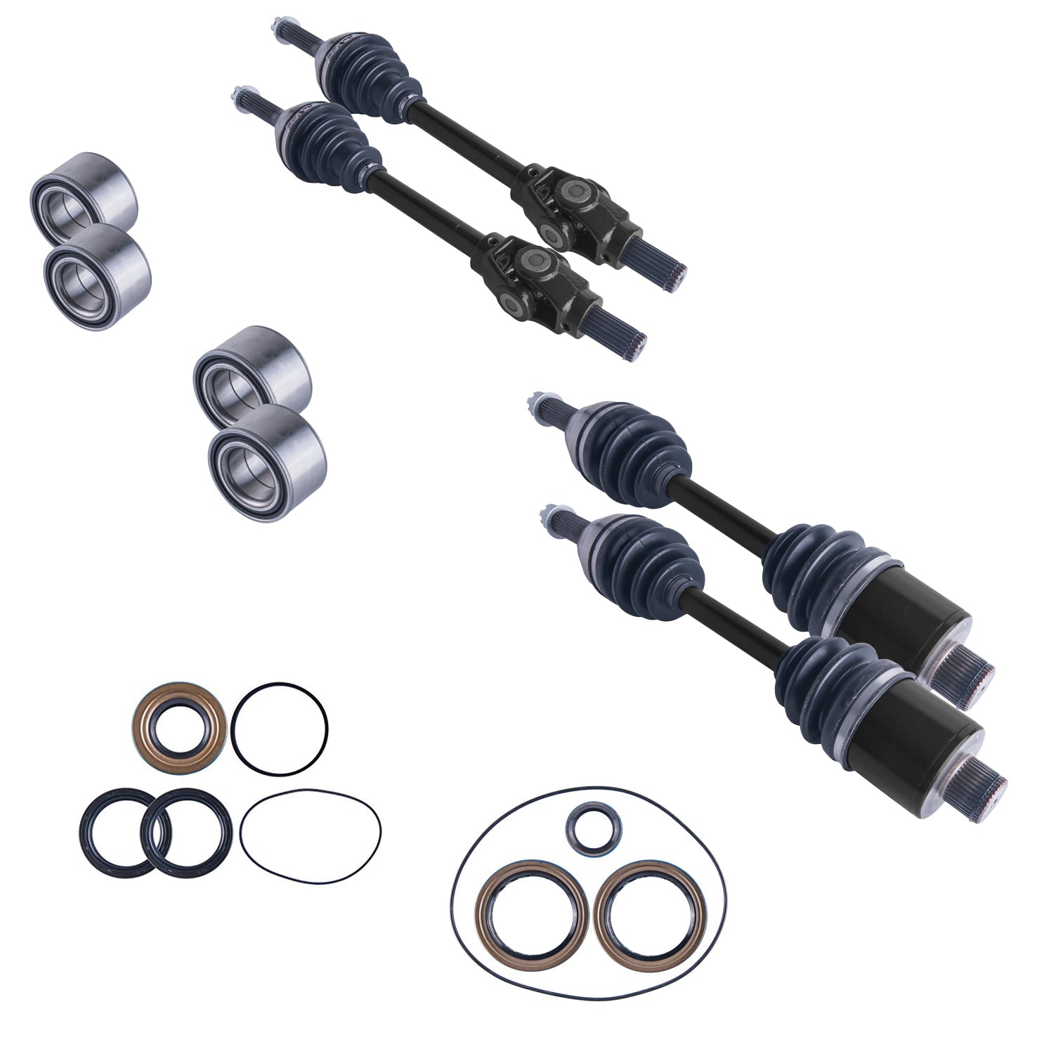 Polaris Sportsman 700 Front & Rear CV Axles Wheel Bearings Differential Seals Bundle