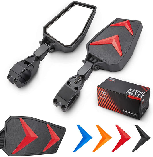 UTV Side View Mirrors for Can Am Maverick X3/ RZR w/ 1.75"-2'' Roll Bar (1 pair)