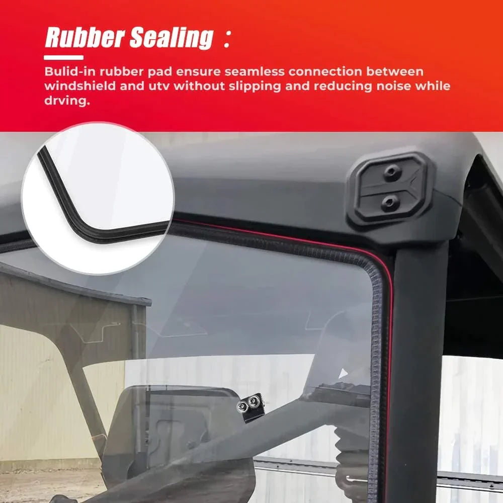 Kemimoto Rear & Front Vented Full Windshield for Can‑Am Defender