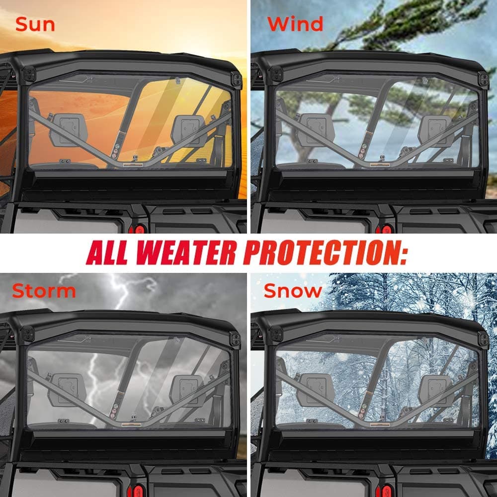 Kemimoto Polycarbonate Rear Windshield for Can‑Am Defender HD5/8/10 Max