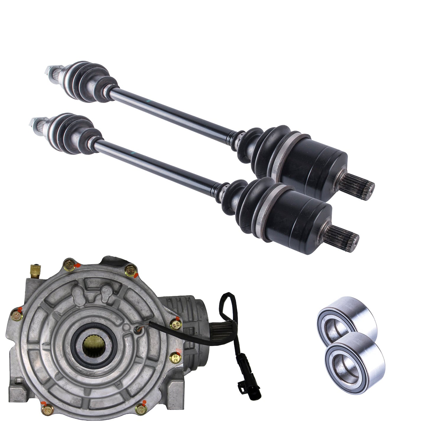 4XPRO Polaris RZR General Front Differential Axles & Wheel Bearings Bundle