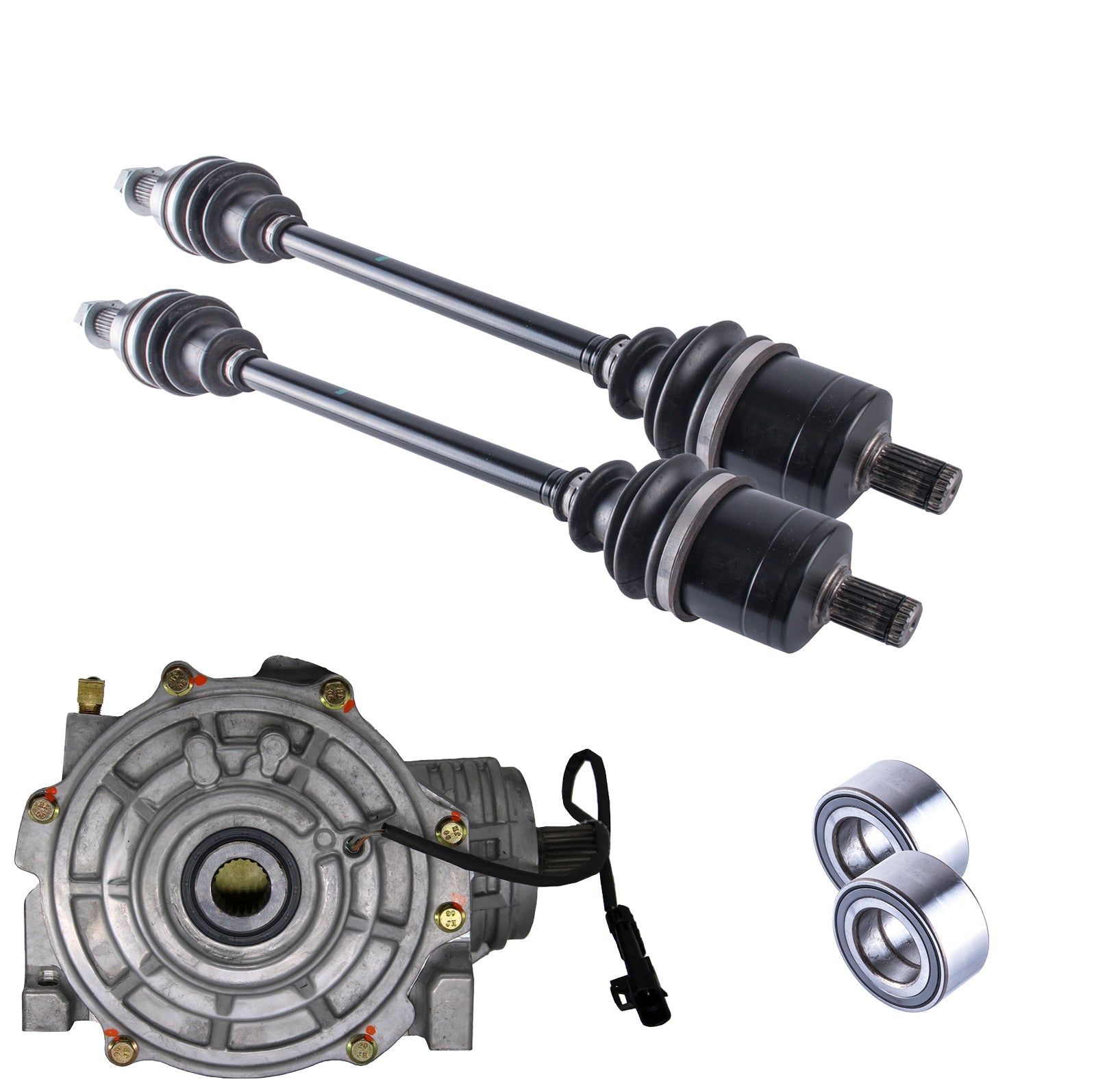 4XPRO Polaris RZR General Front Differential Axles & Wheel Bearings Bundle